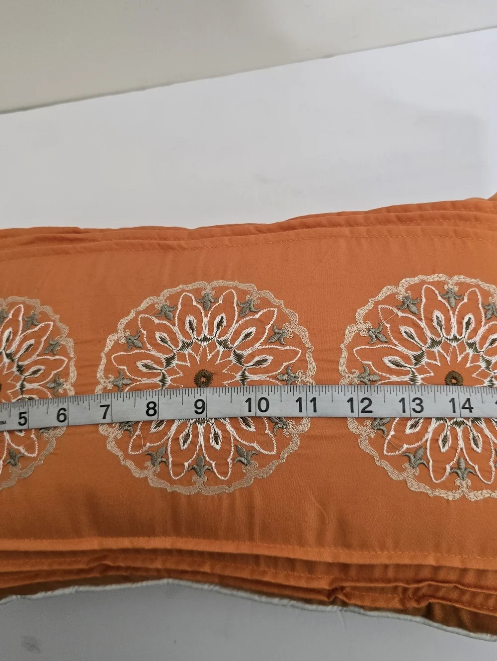 MADISON PARK Decorative Bed Pillow Orange Embroidered Rectangular 12 x‎ 18